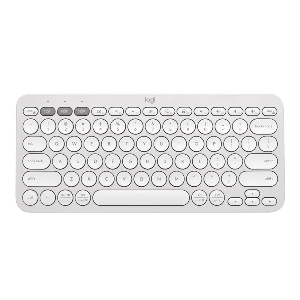 Logitech White Pebble Keys 2 K380s Bluetooth Wireless Keyboard